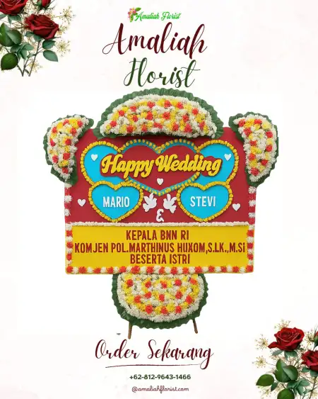 Papan Bunga Pernikahan Telaga Tawang